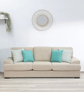 Trueliving Modern Dark Three Seater Sofa Linen Finish H 36" x W 80" x D 34"